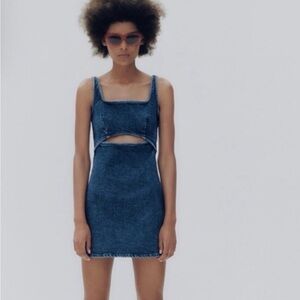 Zara Dark Blue Denim Mini Dress